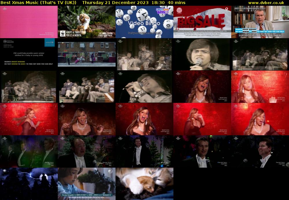 Best Xmas Music (That's TV (UK)) Thursday 21 December 2023 18:30 - 19:10