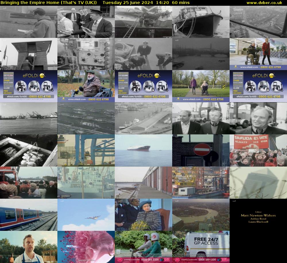 Bringing the Empire Home (That's TV (UK)) Tuesday 25 June 2024 14:20 - 15:20