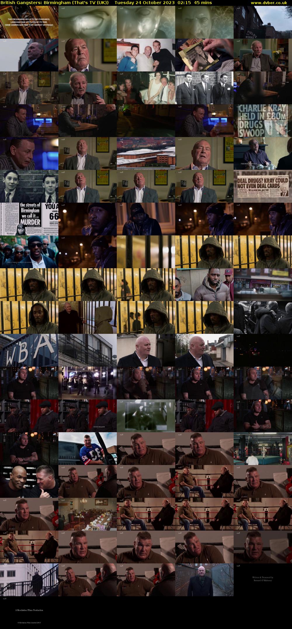 British Gangsters: Birmingham (That's TV (UK)) Tuesday 24 October 2023 02:15 - 03:00