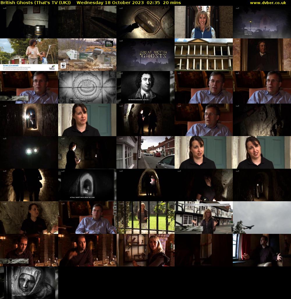 British Ghosts (That's TV (UK)) Wednesday 18 October 2023 02:35 - 02:55