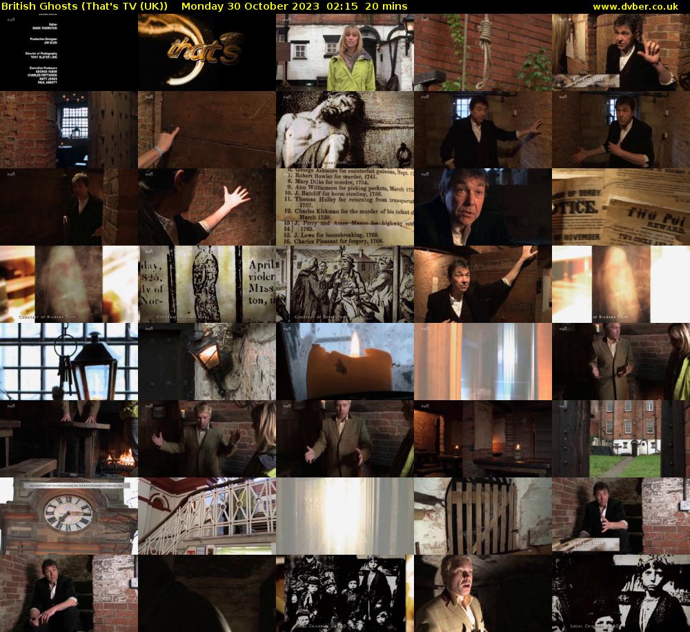 British Ghosts (That's TV (UK)) Monday 30 October 2023 02:15 - 02:35