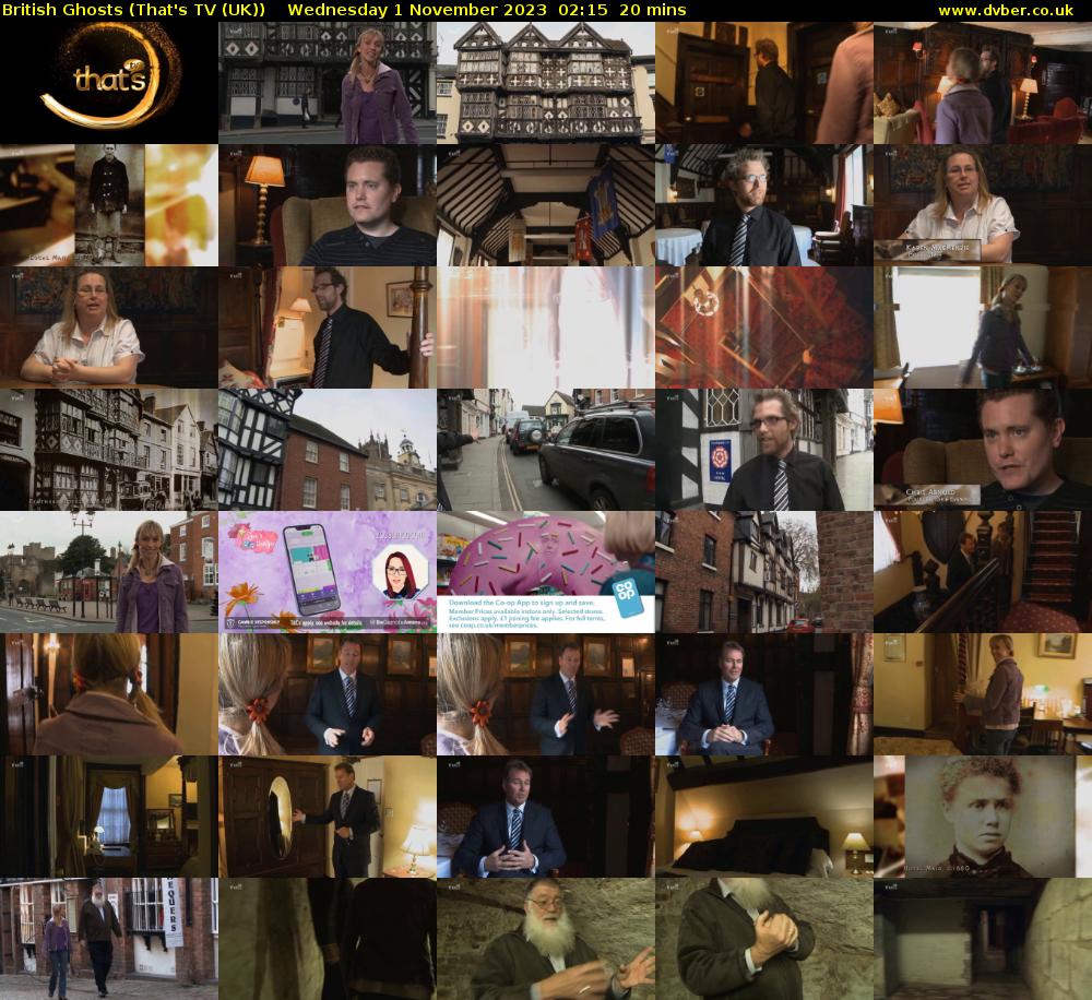 British Ghosts (That's TV (UK)) Wednesday 1 November 2023 02:15 - 02:35