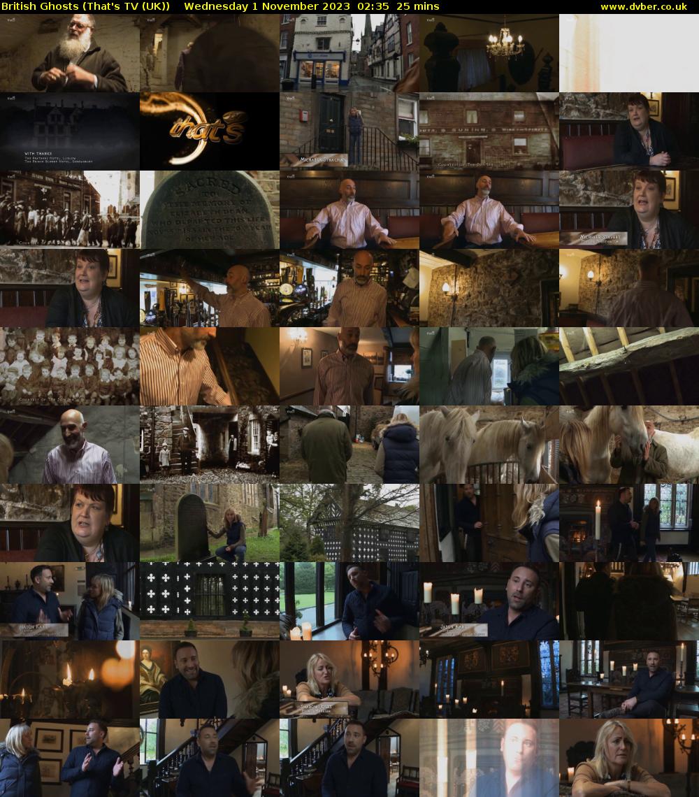 British Ghosts (That's TV (UK)) Wednesday 1 November 2023 02:35 - 03:00