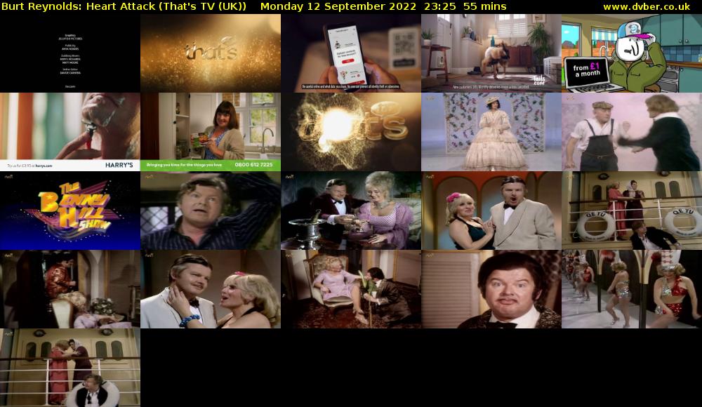 Burt Reynolds: Heart Attack (That's TV (UK)) Monday 12 September 2022 23:25 - 00:20