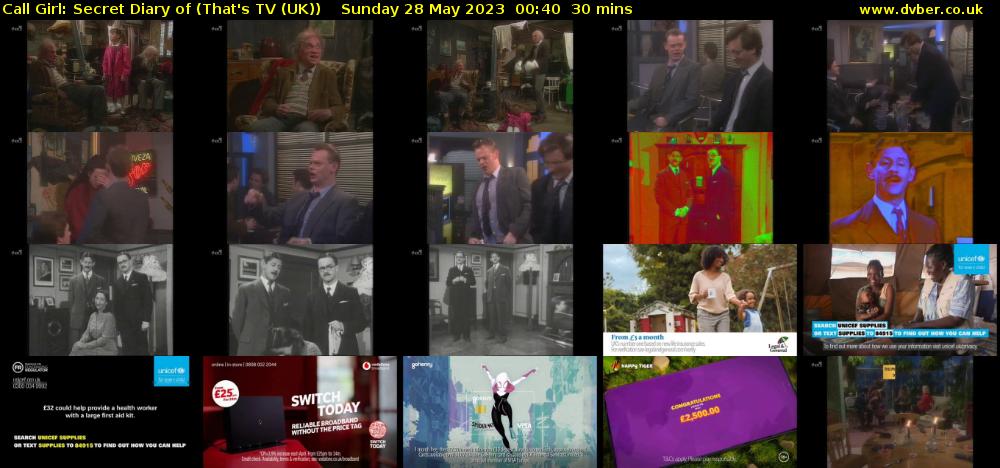 Call Girl: Secret Diary Of (That's TV (UK)) Sunday 28 May 2023 00:40 - 01:10