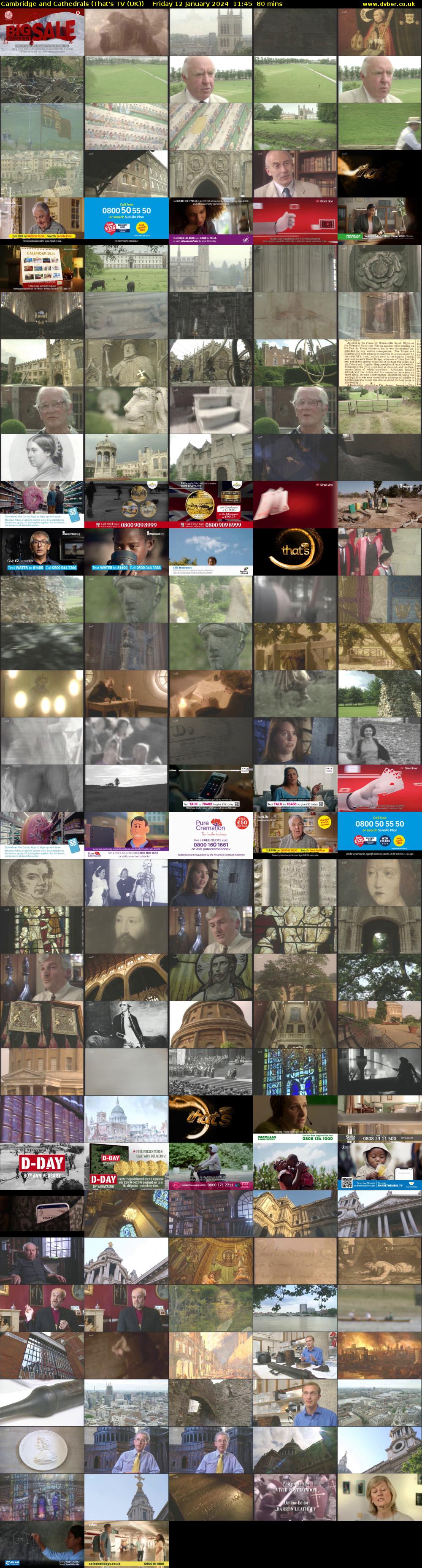 Cambridge and Cathedrals (That's TV (UK)) Friday 12 January 2024 11:45 - 13:05