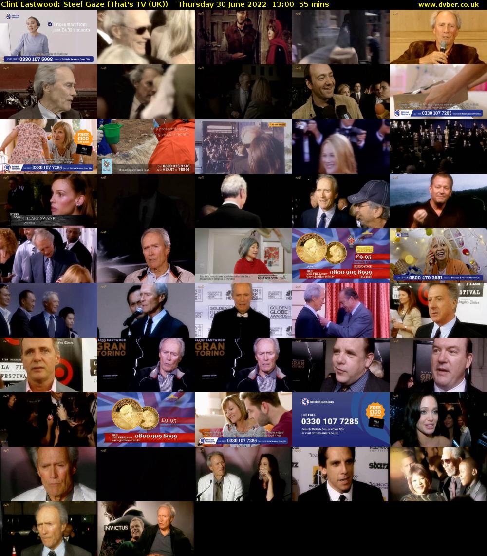 Clint Eastwood: Steel Gaze (That's TV (UK)) Thursday 30 June 2022 13:00 - 13:55