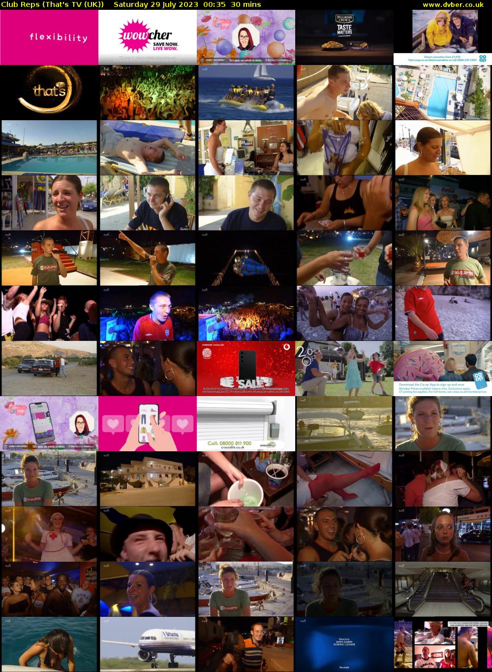 Club Reps (That's TV (UK)) Saturday 29 July 2023 00:35 - 01:05