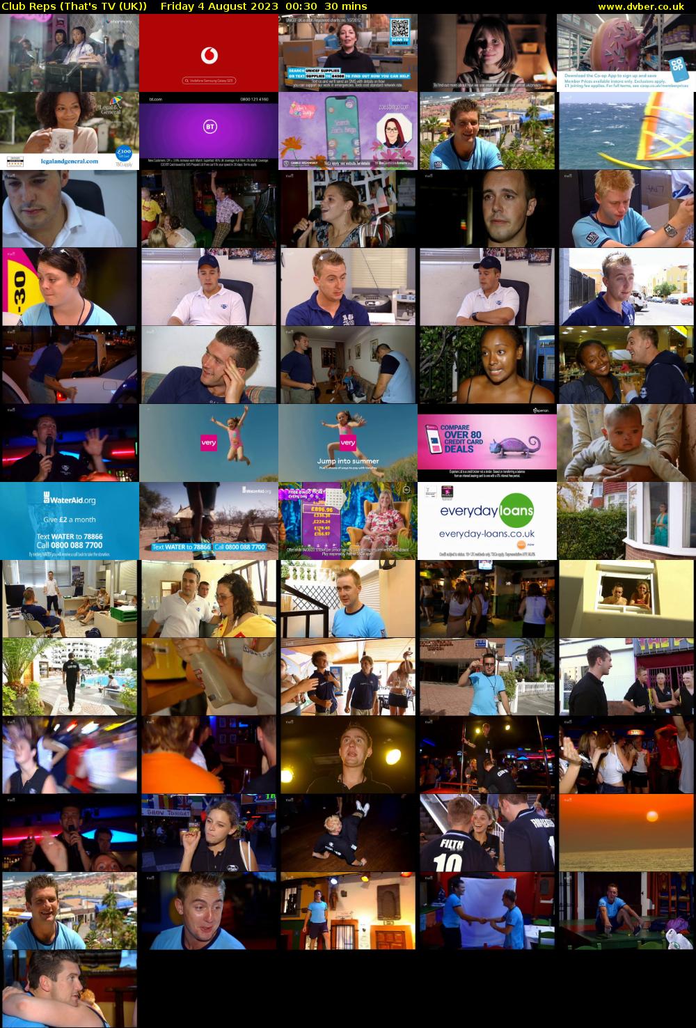 Club Reps (That's TV (UK)) Friday 4 August 2023 00:30 - 01:00