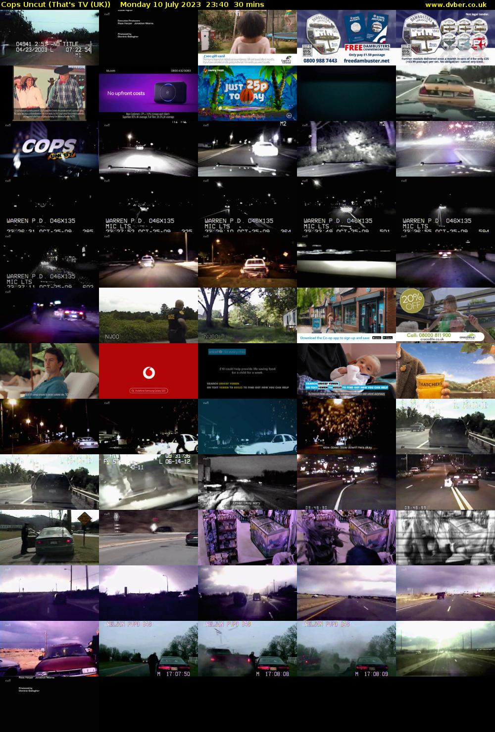 Cops Uncut (That's TV (UK)) Monday 10 July 2023 23:40 - 00:10