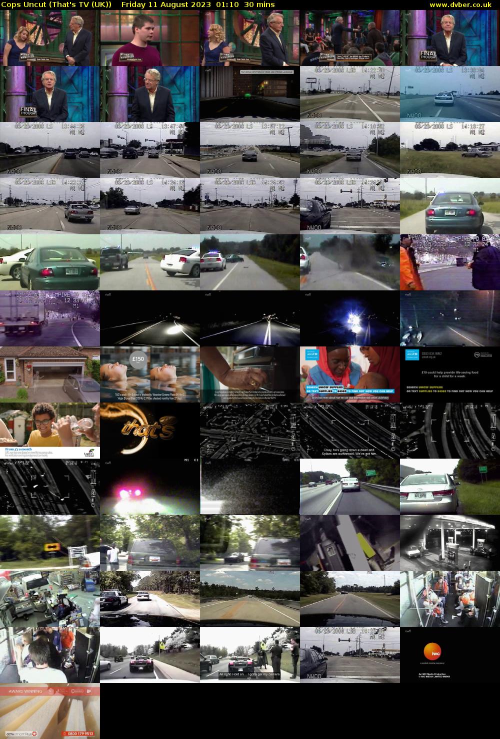 Cops Uncut (That's TV (UK)) Friday 11 August 2023 01:10 - 01:40