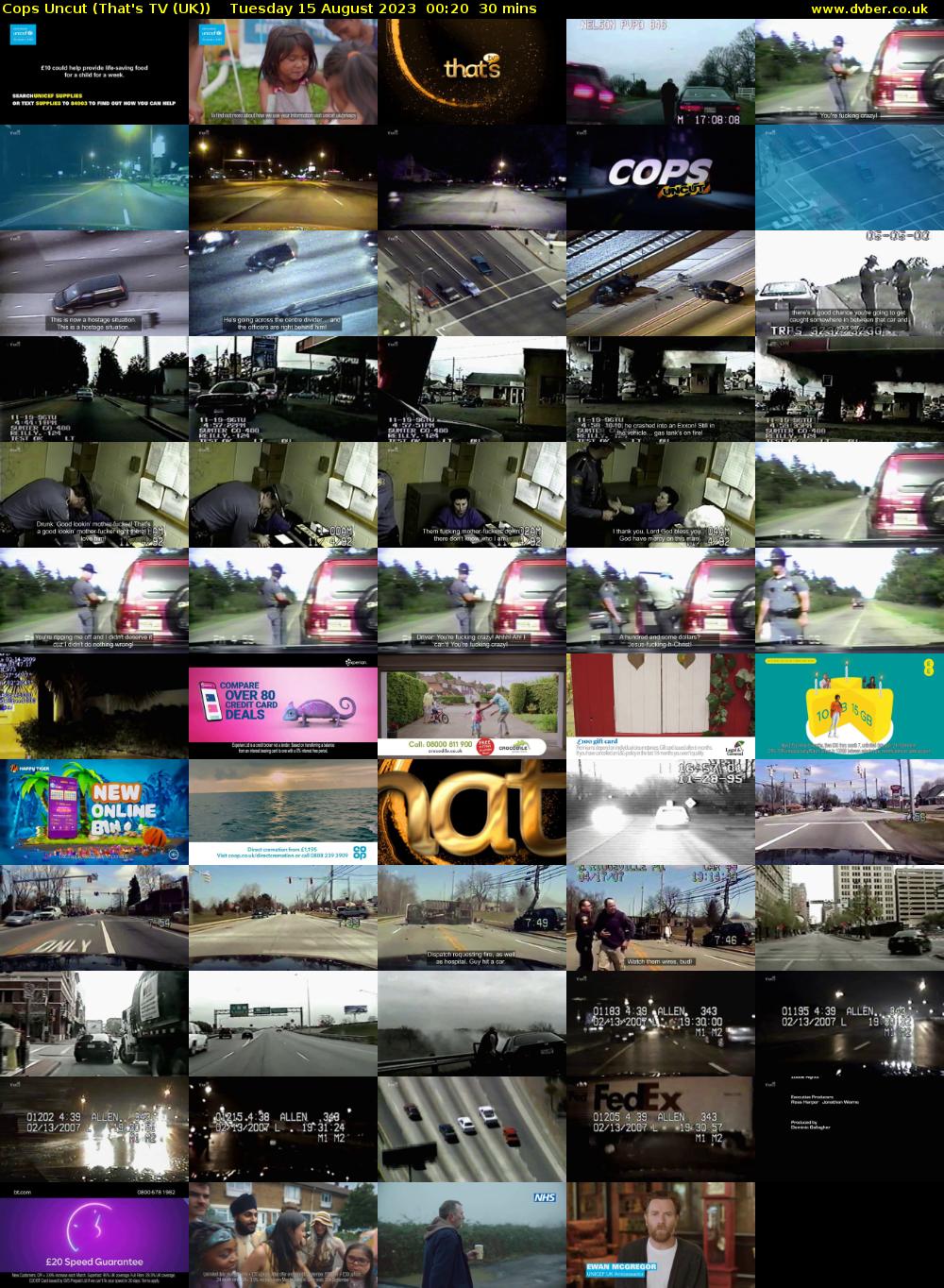 Cops Uncut (That's TV (UK)) Tuesday 15 August 2023 00:20 - 00:50