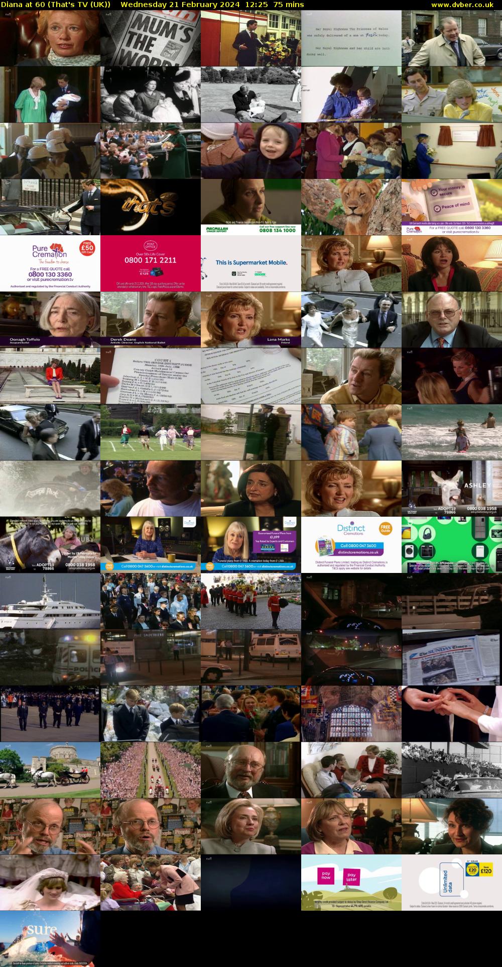 Diana at 60 (That's TV (UK)) Wednesday 21 February 2024 12:25 - 13:40