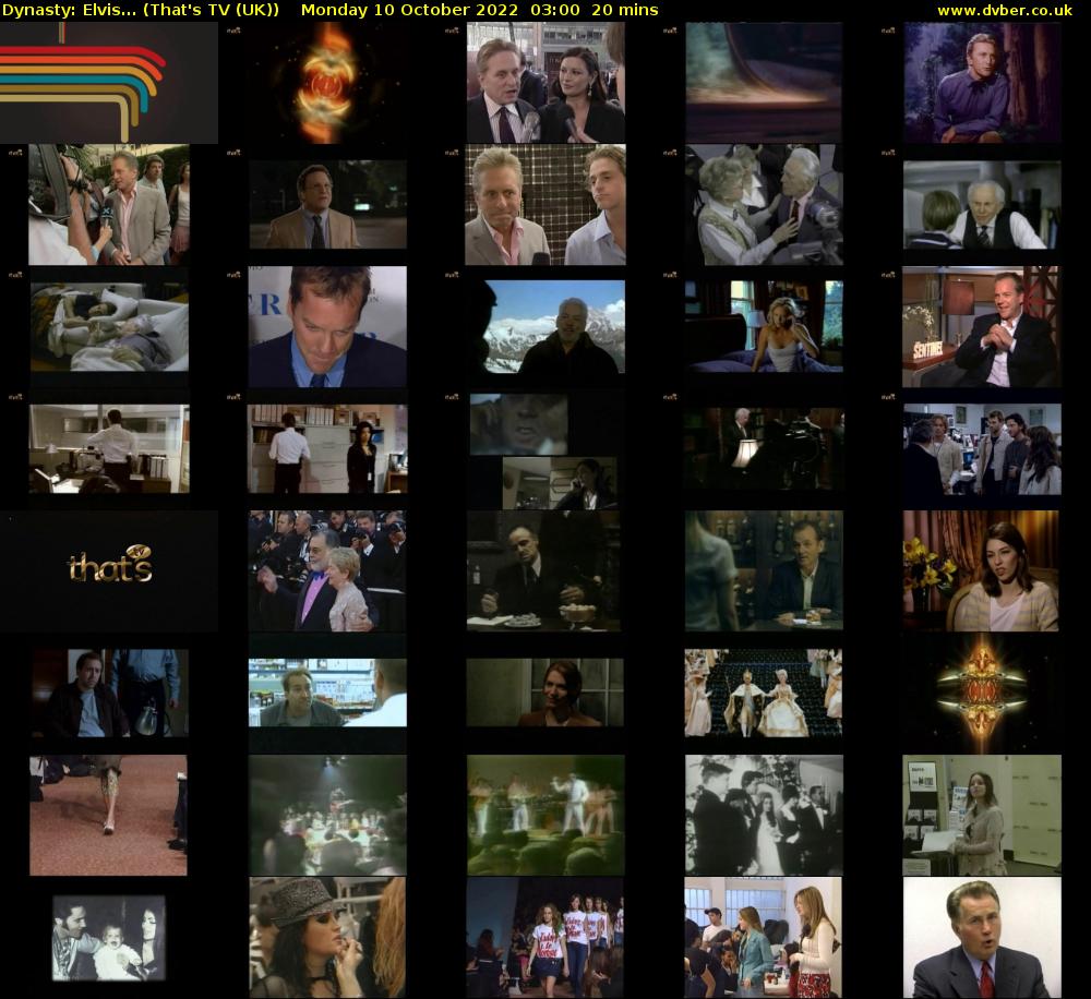 Dynasty: Elvis... (That's TV (UK)) Monday 10 October 2022 03:00 - 03:20