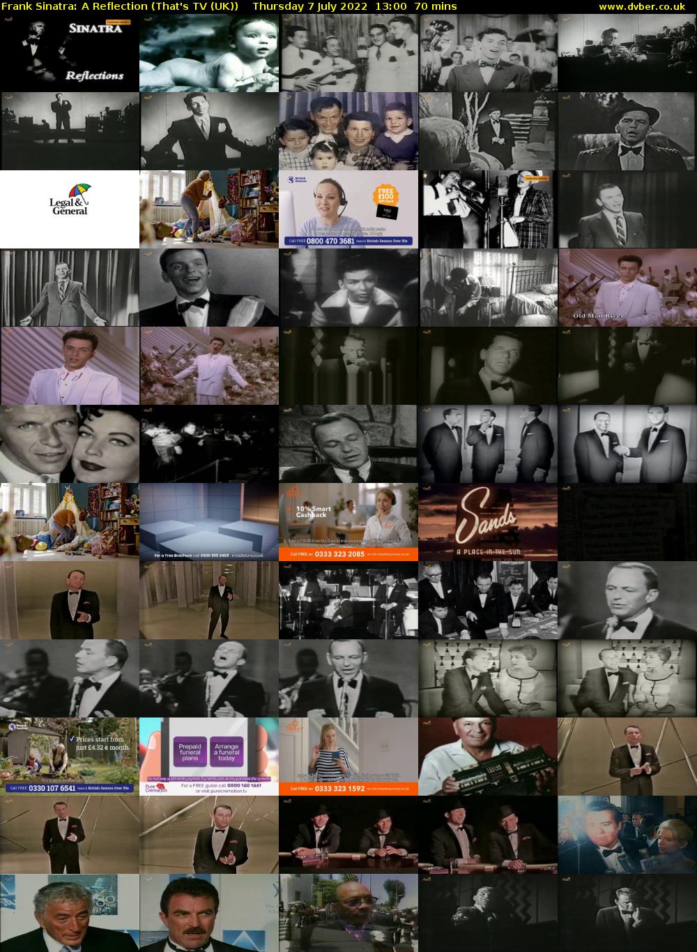 Frank Sinatra: A Reflection (That's TV (UK)) Thursday 7 July 2022 13:00 - 14:10