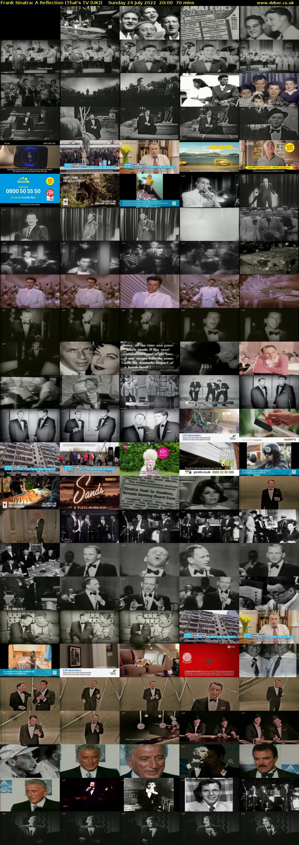 Frank Sinatra: A Reflection (That's TV (UK)) Sunday 24 July 2022 20:00 - 21:10