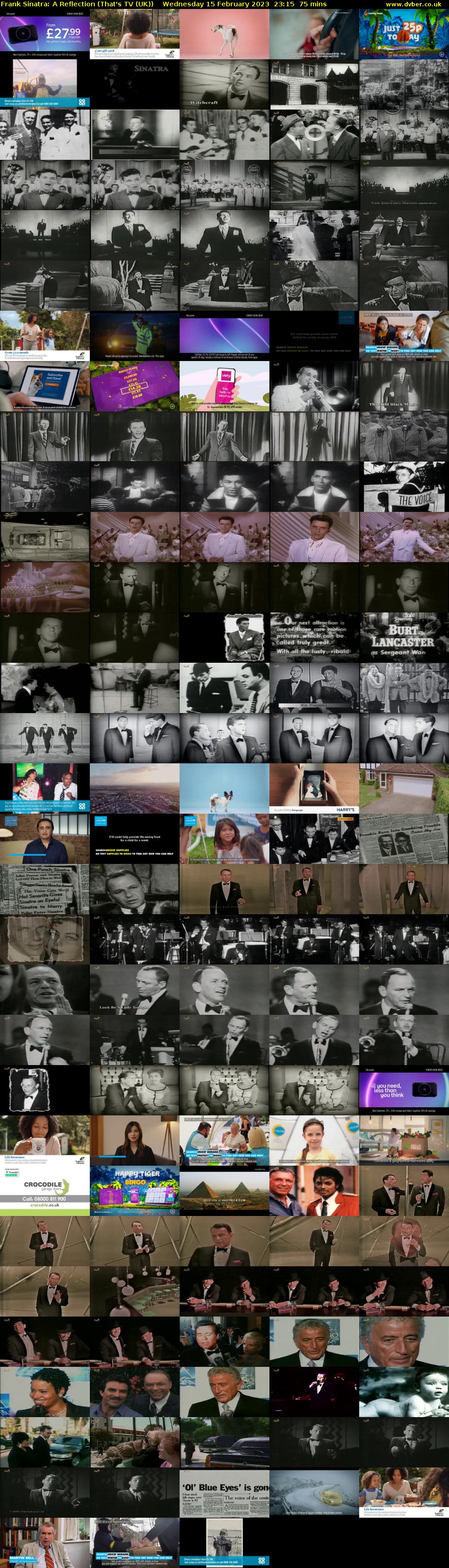 Frank Sinatra: A Reflection (That's TV (UK)) Wednesday 15 February 2023 23:15 - 00:30