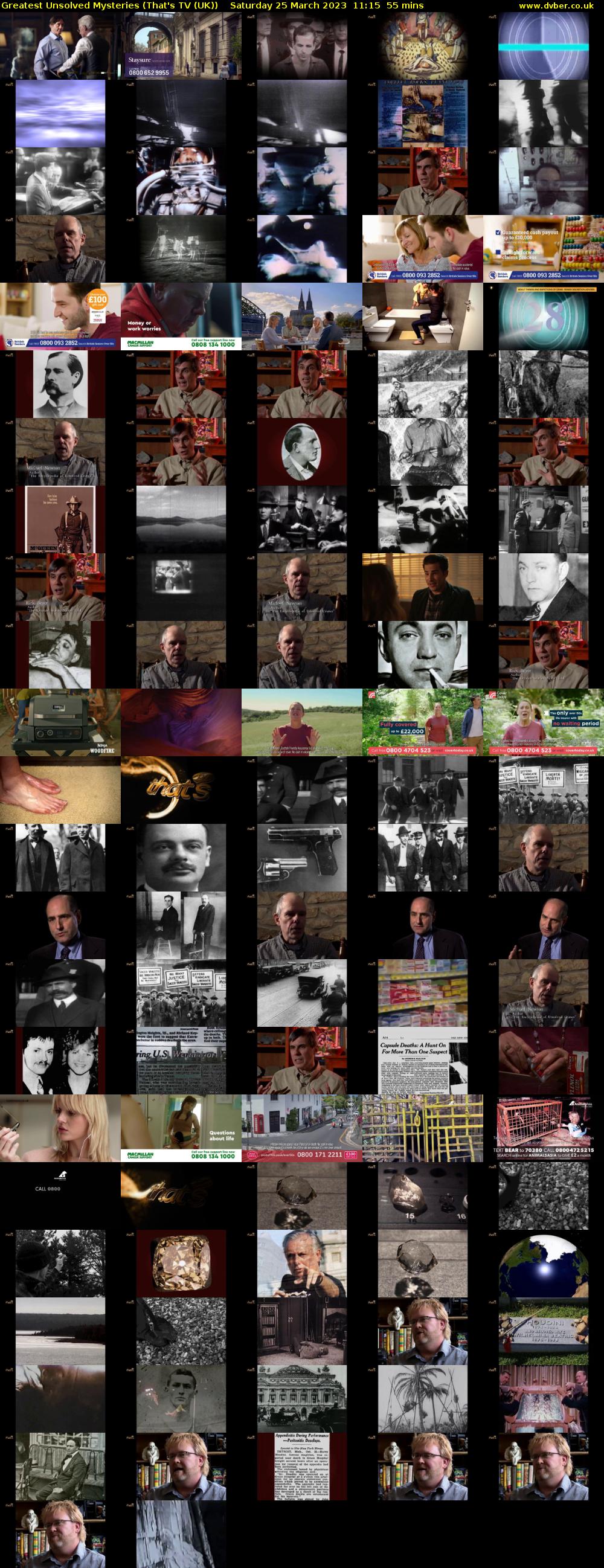 Greatest Unsolved Mysteries (That's TV (UK)) Saturday 25 March 2023 11:15 - 12:10