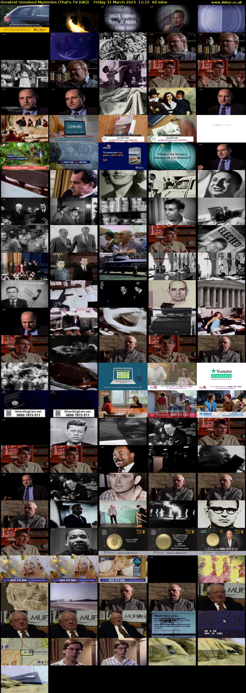 Greatest Unsolved Mysteries (That's TV (UK)) Friday 31 March 2023 11:15 - 12:15