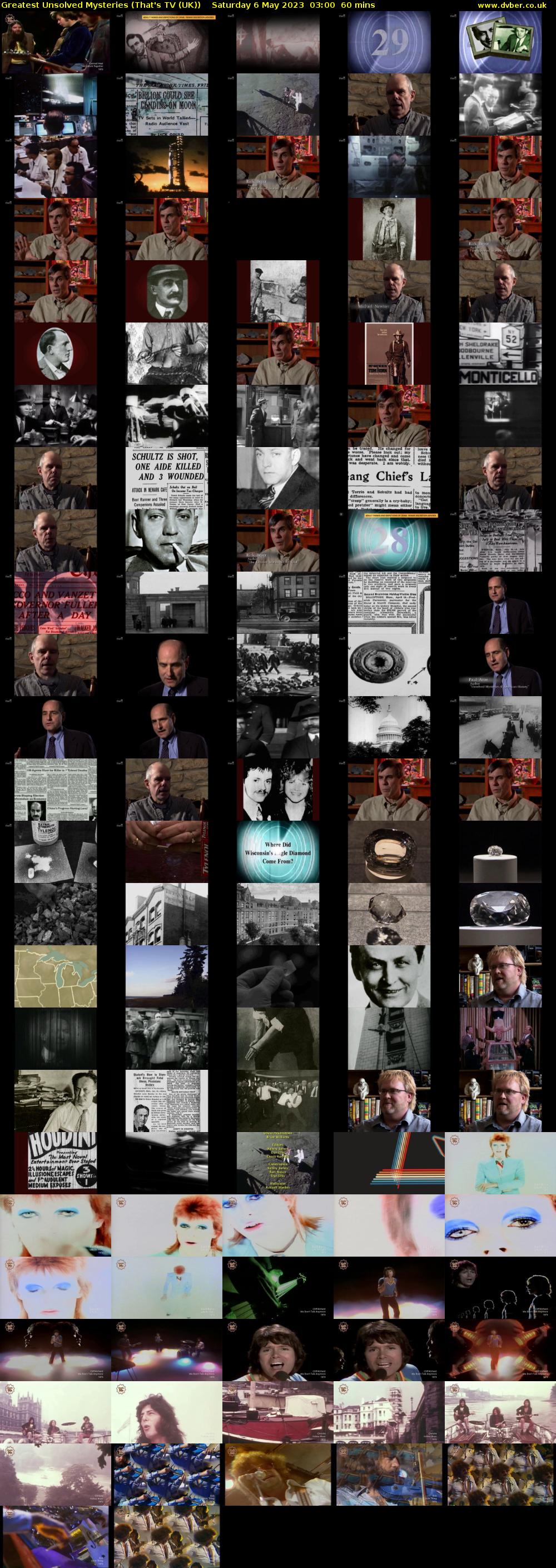 Greatest Unsolved Mysteries (That's TV (UK)) Saturday 6 May 2023 03:00 - 04:00
