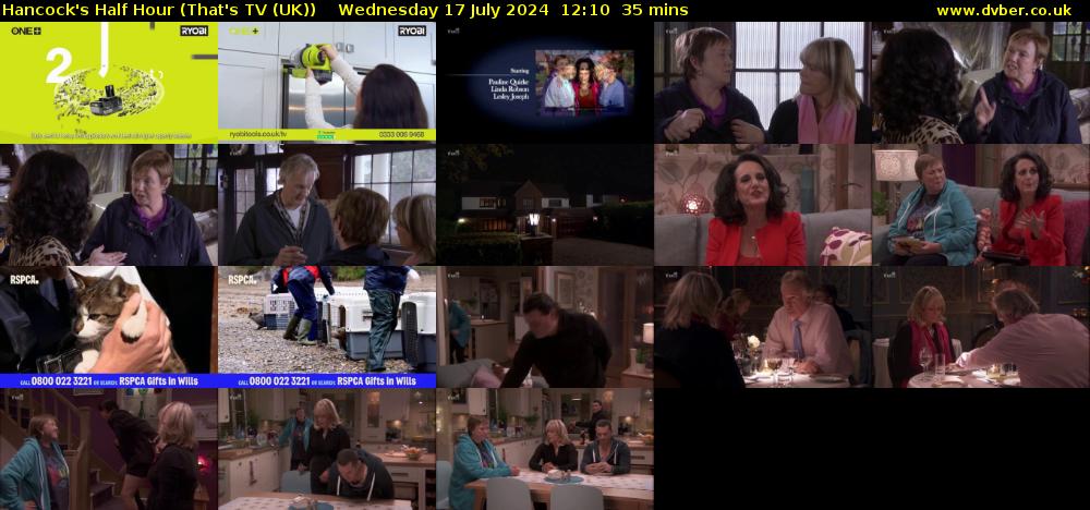 Hancock's Half Hour (That's TV (UK)) Wednesday 17 July 2024 12:10 - 12:45
