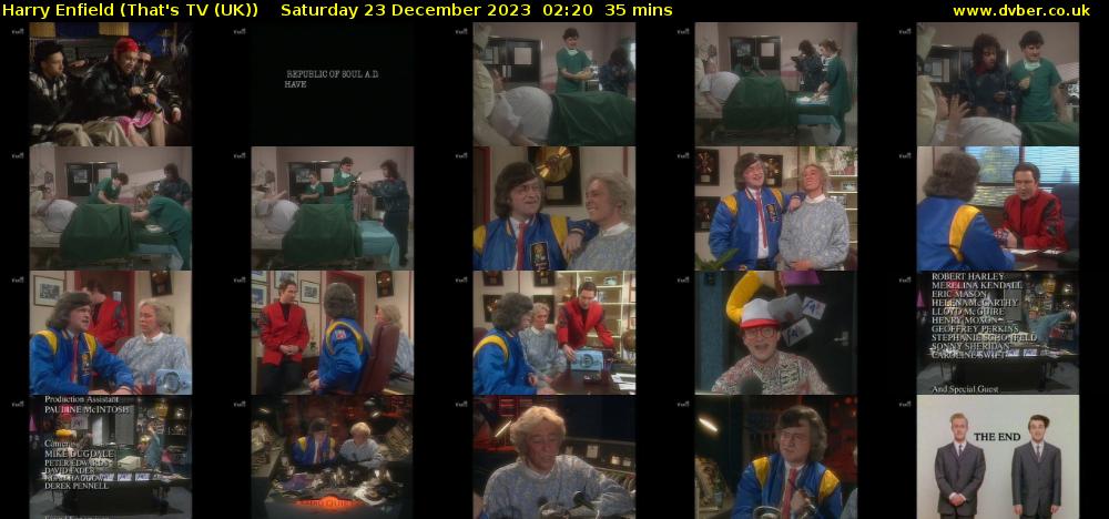 Harry Enfield (That's TV (UK)) Saturday 23 December 2023 02:20 - 02:55