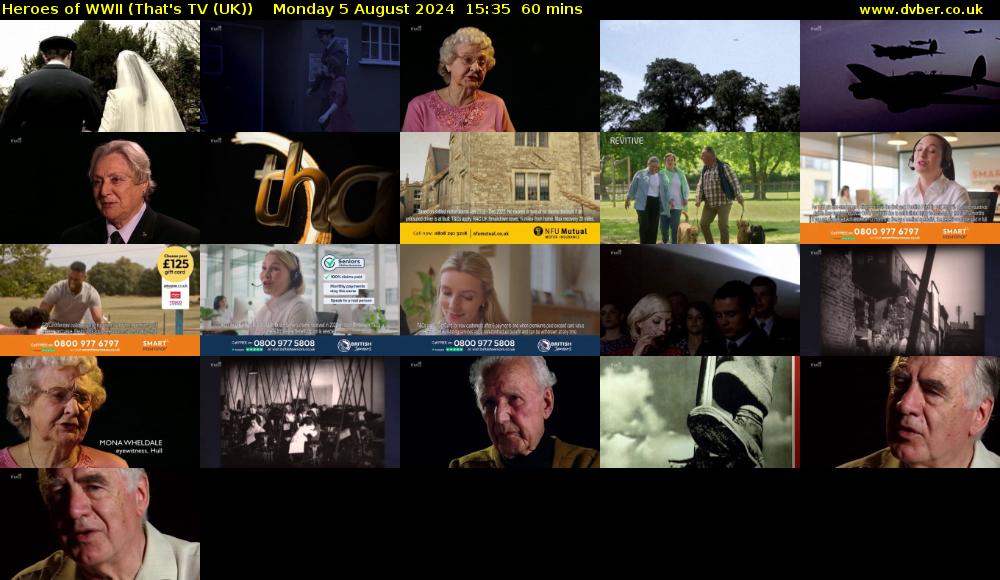 Heroes of WWII (That's TV (UK)) Monday 5 August 2024 15:35 - 16:35