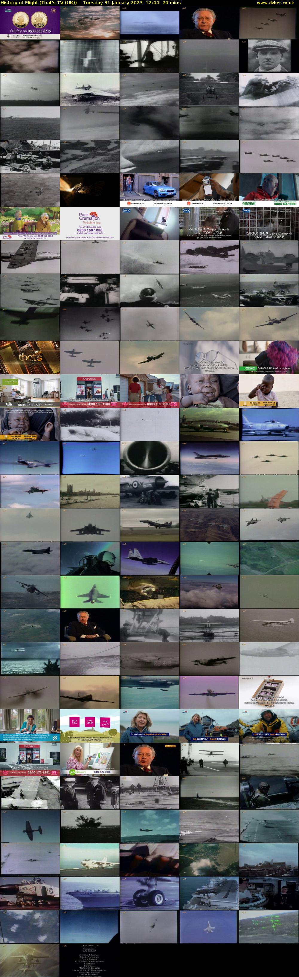 History of Flight (That's TV (UK)) Tuesday 31 January 2023 12:00 - 13:10