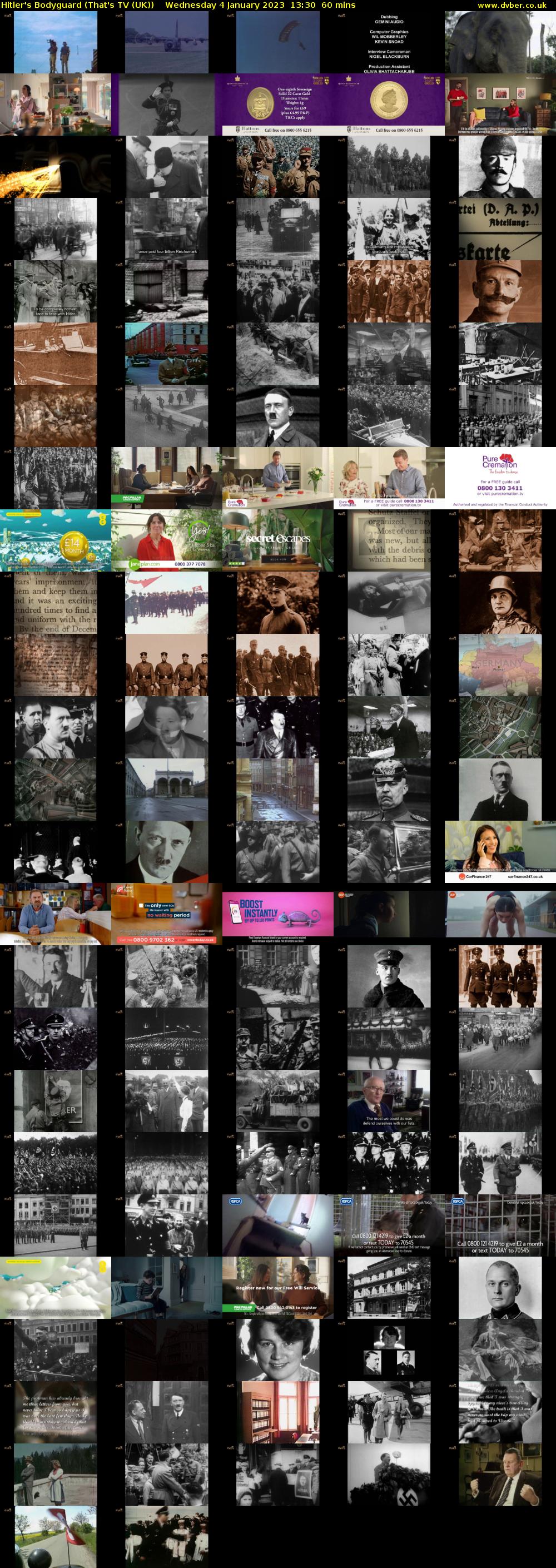 Hitler's Bodyguard (That's TV (UK)) Wednesday 4 January 2023 13:30 - 14:30