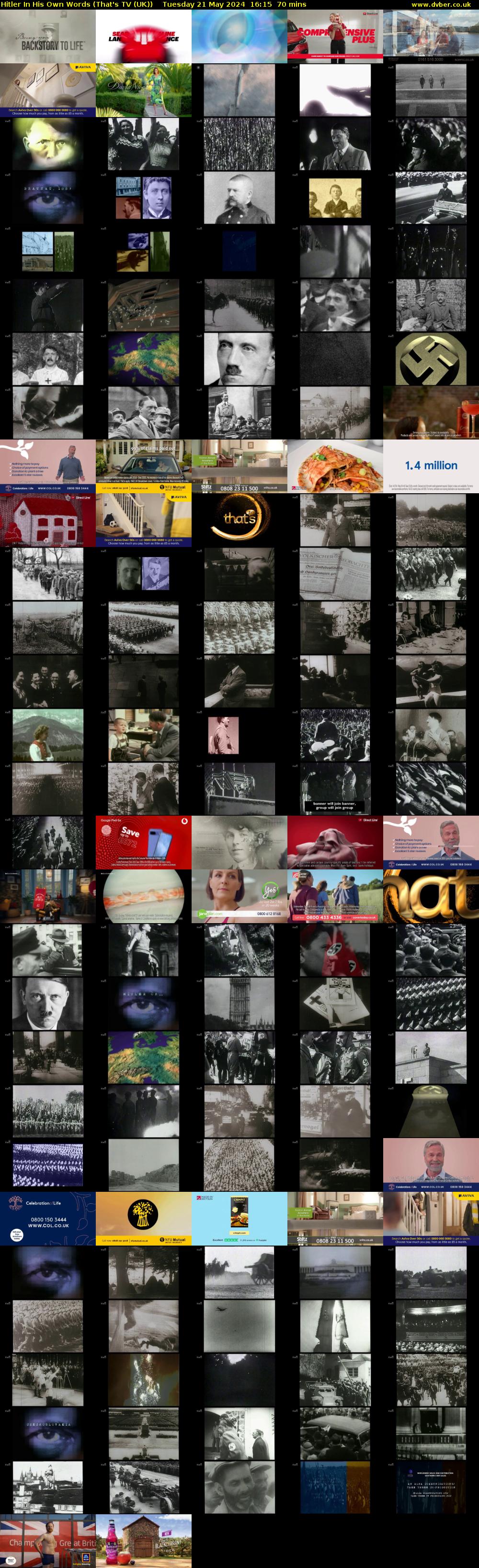 Hitler In His Own Words (That's TV (UK)) Tuesday 21 May 2024 16:15 - 17:25