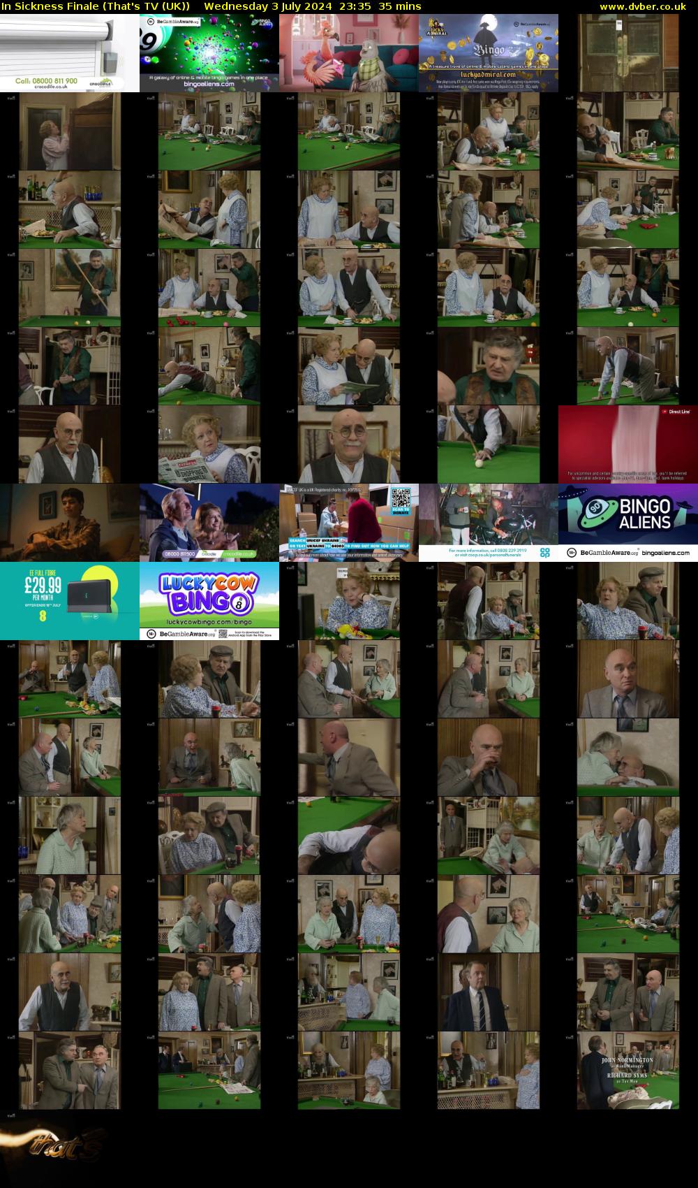 In Sickness Finale (That's TV (UK)) Wednesday 3 July 2024 23:35 - 00:10