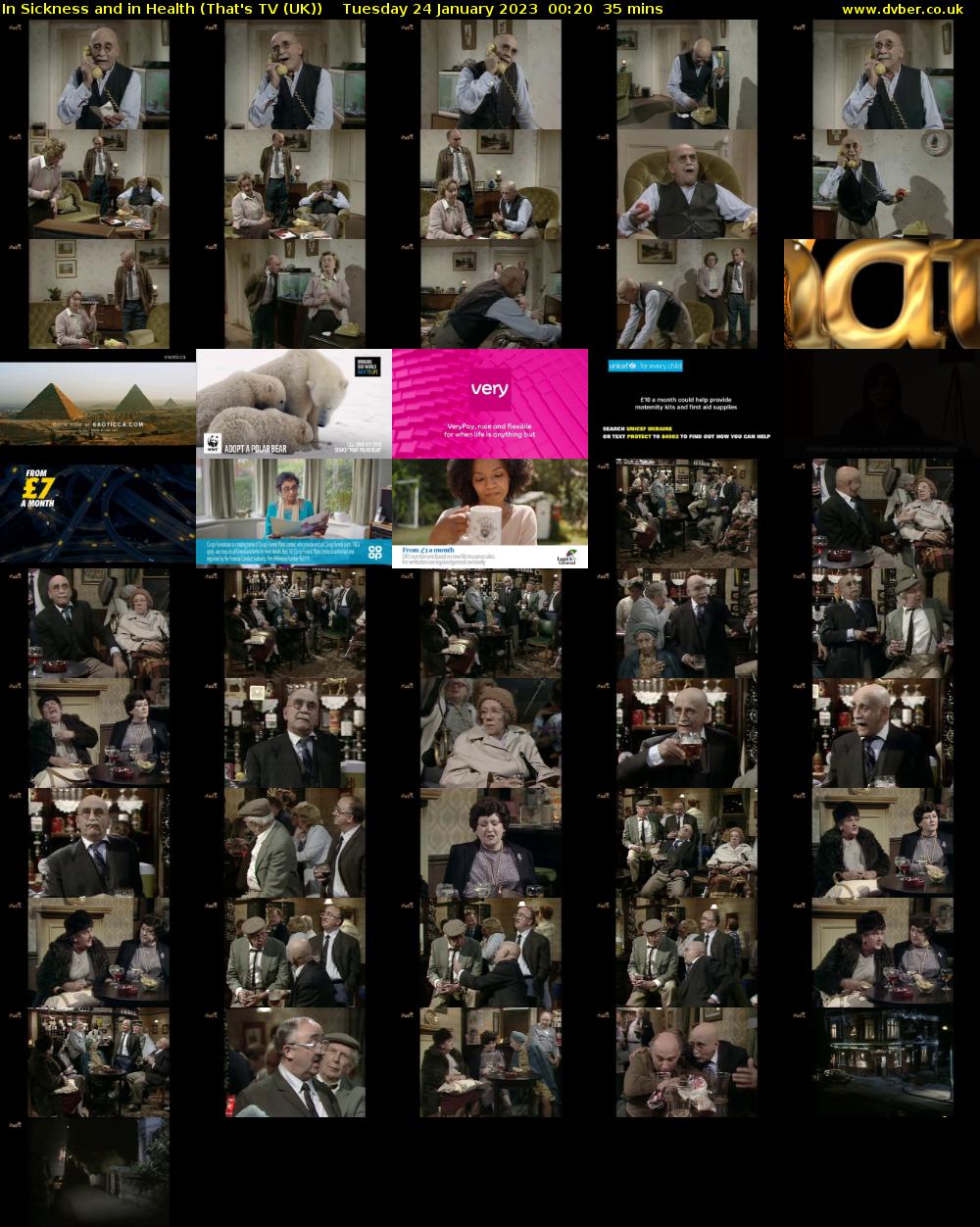 In Sickness and in Health (That's TV (UK)) Tuesday 24 January 2023 00:20 - 00:55