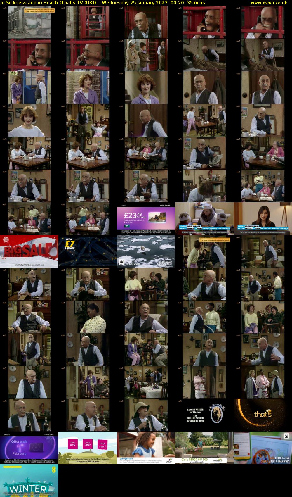In Sickness and in Health (That's TV (UK)) Wednesday 25 January 2023 00:20 - 00:55