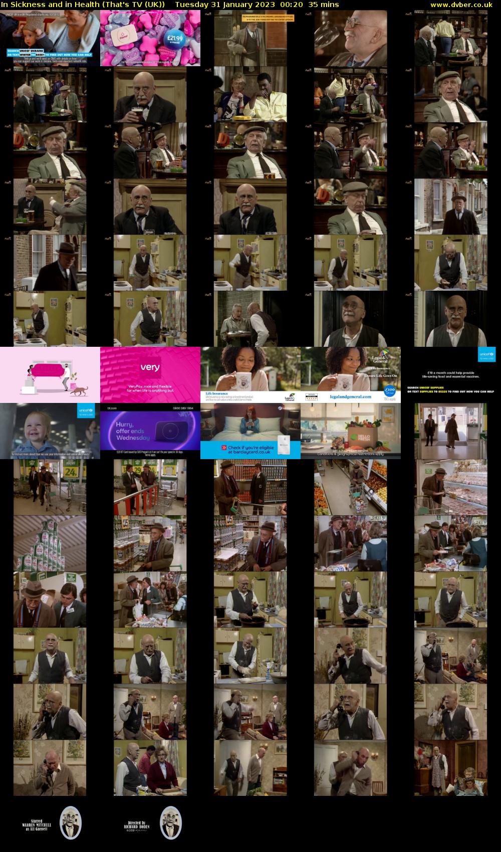 In Sickness and in Health (That's TV (UK)) Tuesday 31 January 2023 00:20 - 00:55