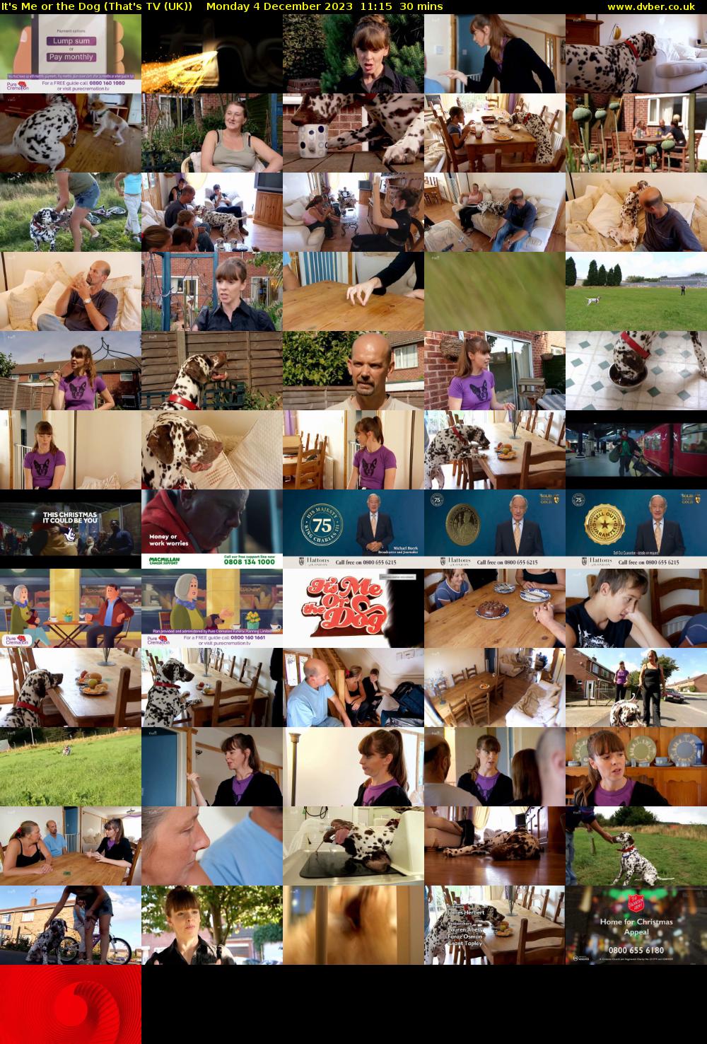 It's Me or the Dog (That's TV (UK)) Monday 4 December 2023 11:15 - 11:45