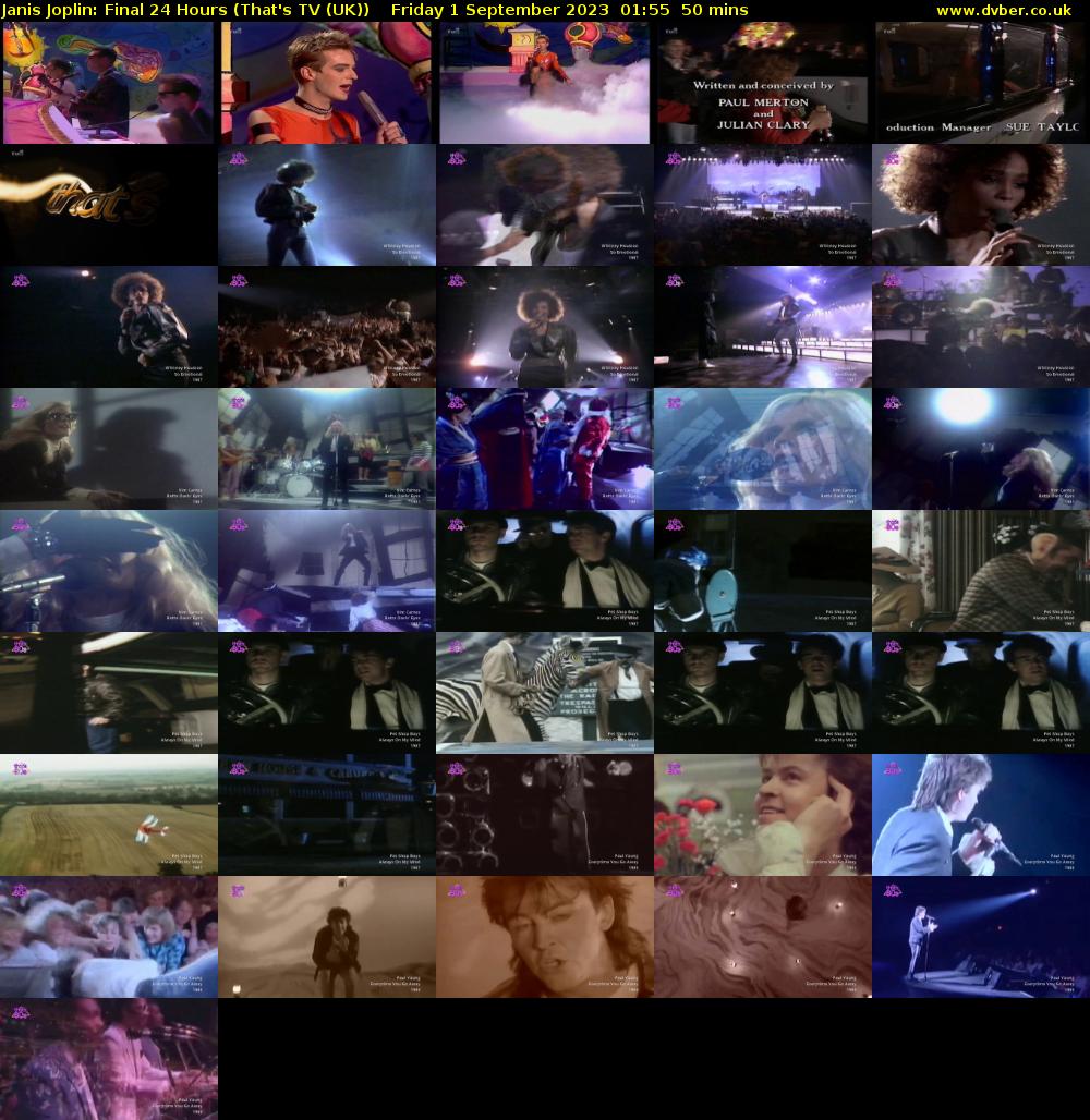 Janis Joplin: Final 24 Hours (That's TV (UK)) Friday 1 September 2023 01:55 - 02:45