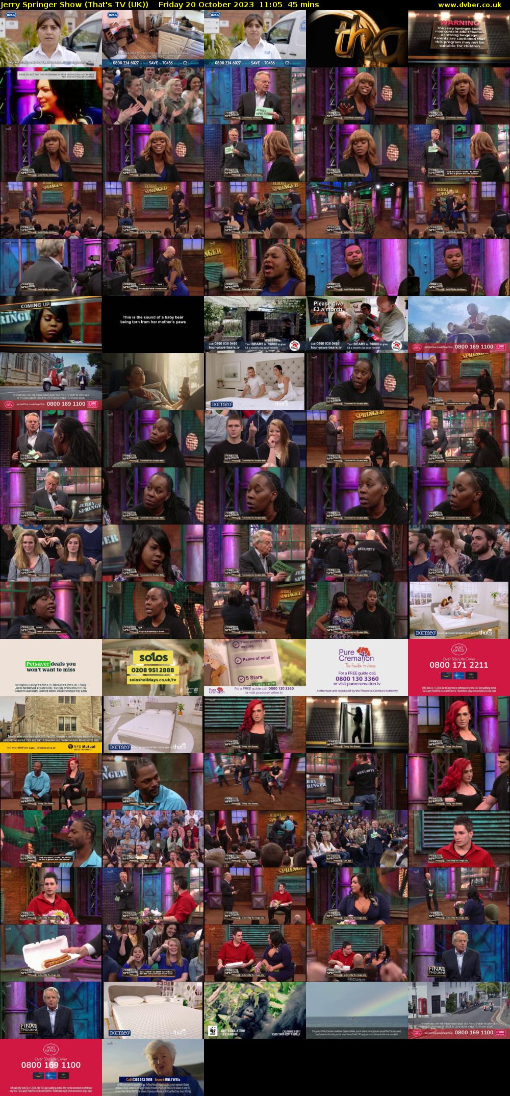Jerry Springer Show (That's TV (UK)) Friday 20 October 2023 11:05 - 11:50