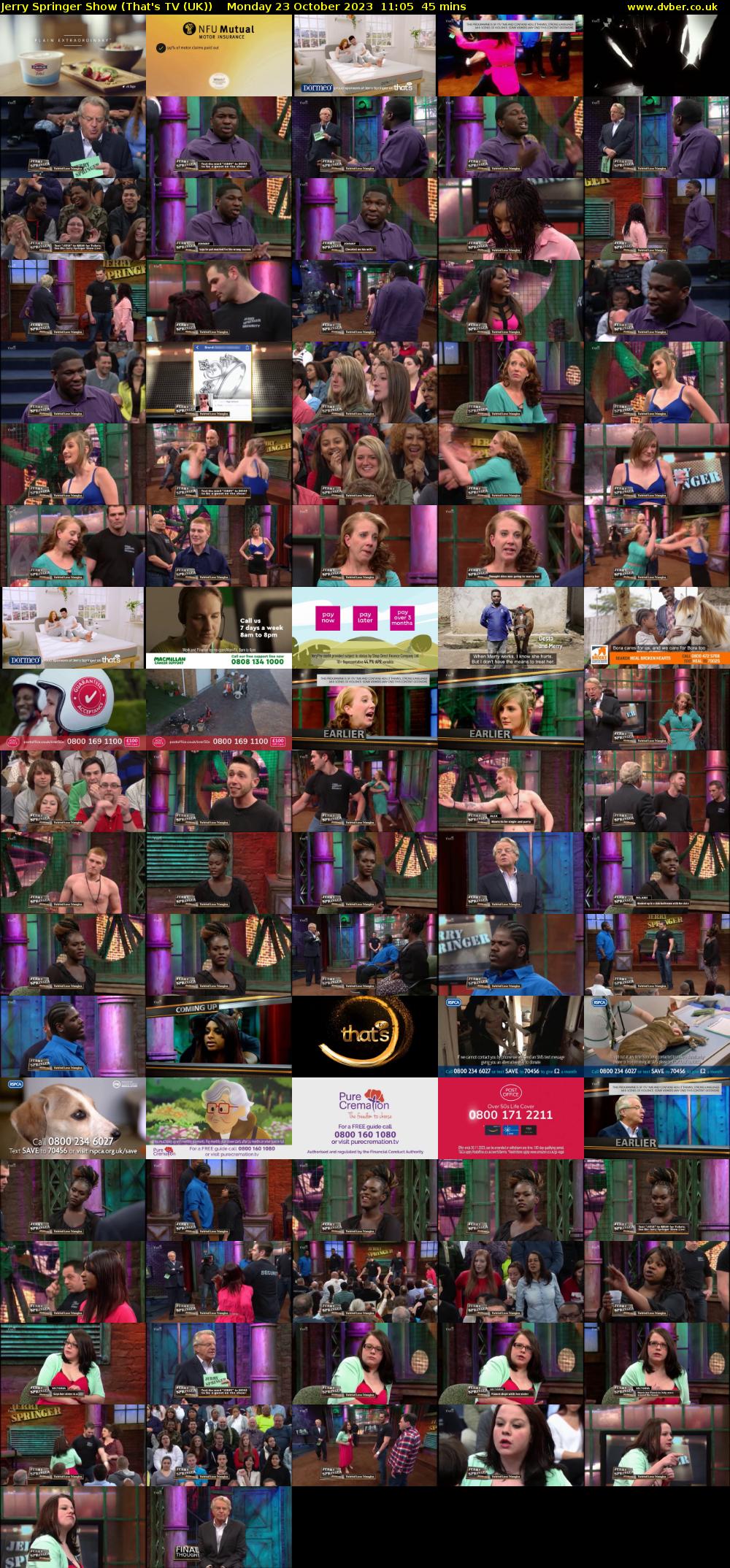 Jerry Springer Show (That's TV (UK)) Monday 23 October 2023 11:05 - 11:50