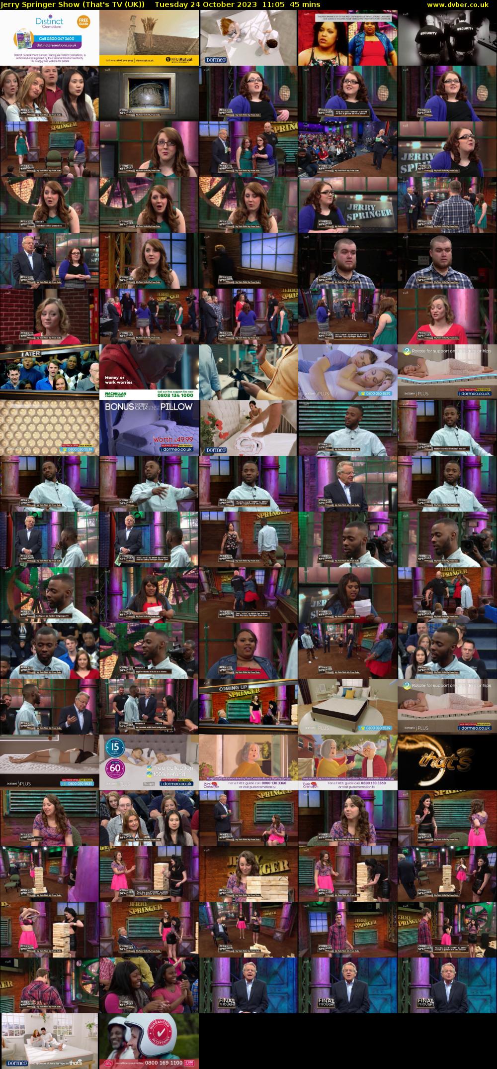 Jerry Springer Show (That's TV (UK)) Tuesday 24 October 2023 11:05 - 11:50