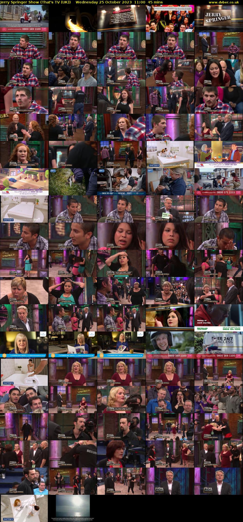 Jerry Springer Show (That's TV (UK)) Wednesday 25 October 2023 11:00 - 11:45