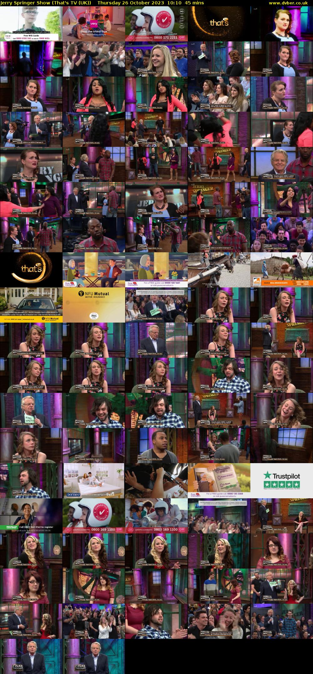 Jerry Springer Show (That's TV (UK)) Thursday 26 October 2023 10:10 - 10:55