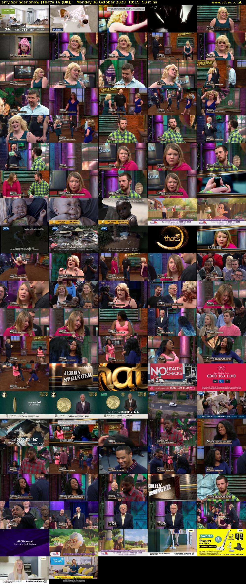 Jerry Springer Show (That's TV (UK)) Monday 30 October 2023 10:15 - 11:05