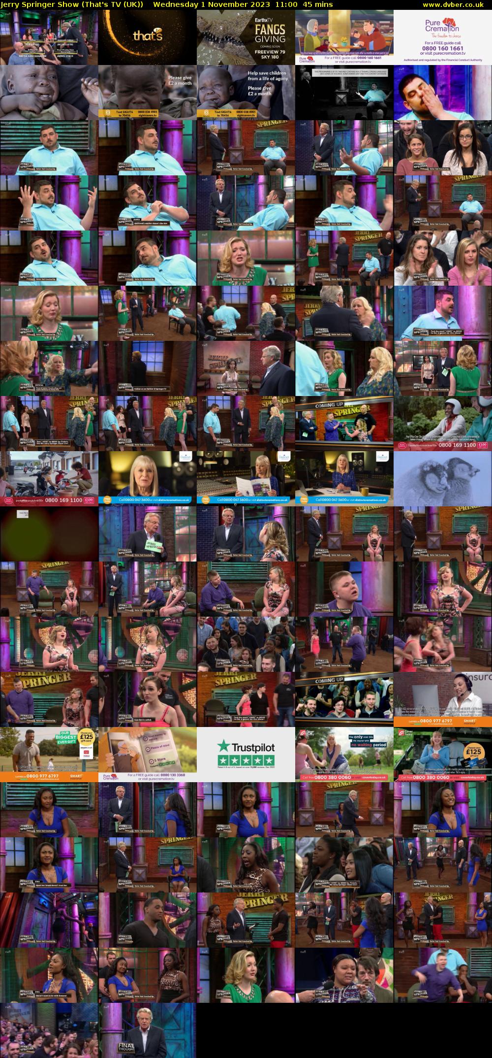 Jerry Springer Show (That's TV (UK)) Wednesday 1 November 2023 11:00 - 11:45