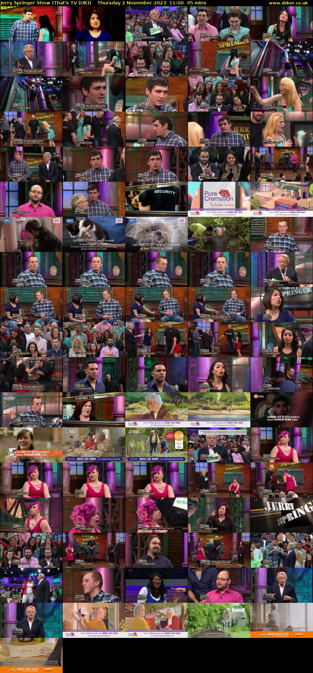 Jerry Springer Show (That's TV (UK)) Thursday 2 November 2023 11:00 - 11:45