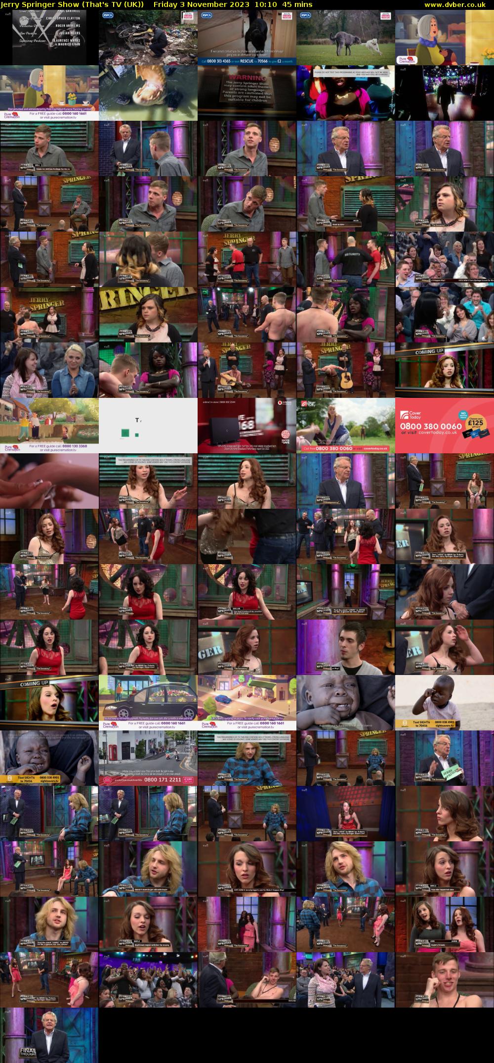 Jerry Springer Show (That's TV (UK)) Friday 3 November 2023 10:10 - 10:55