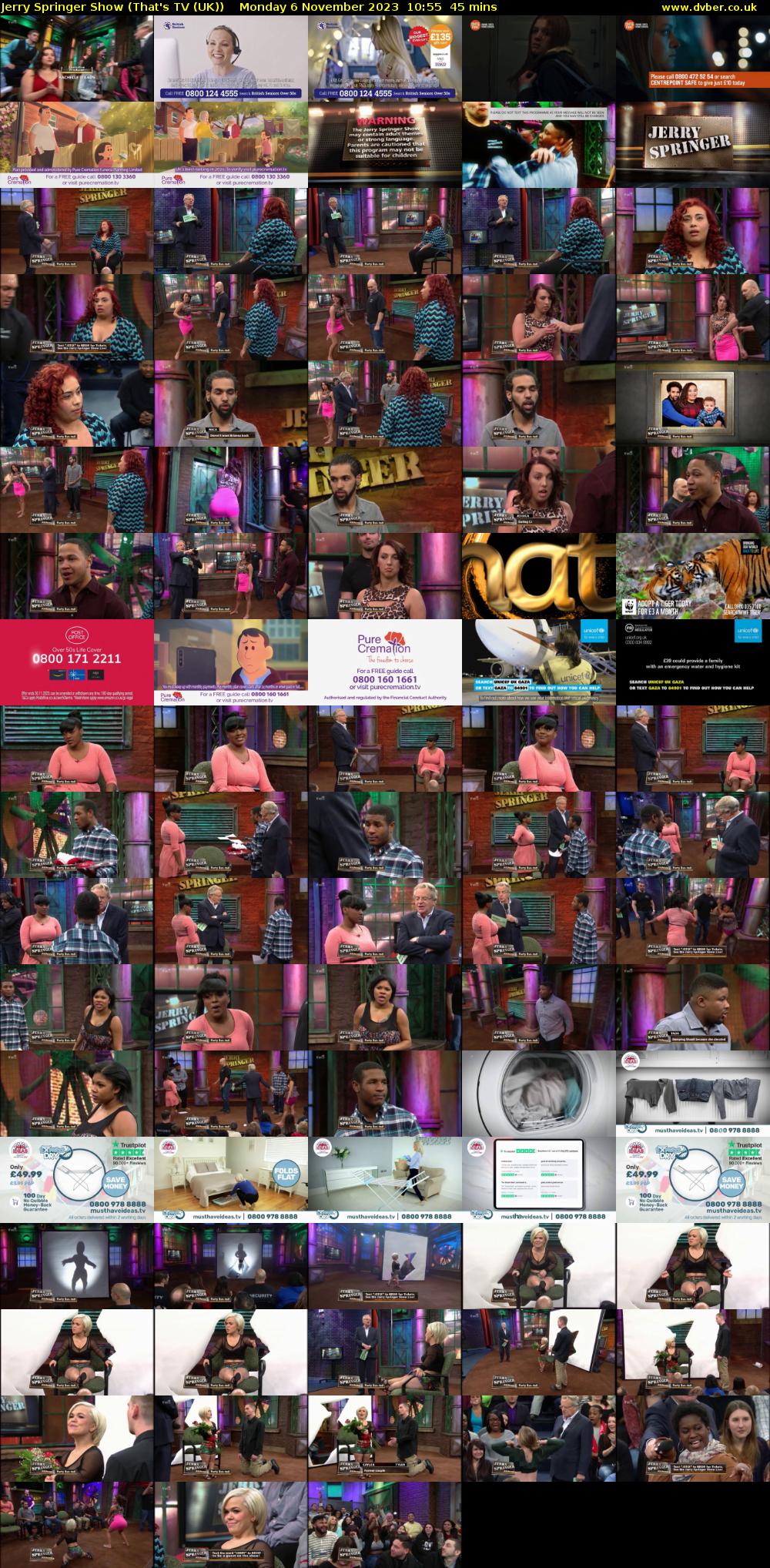 Jerry Springer Show (That's TV (UK)) Monday 6 November 2023 10:55 - 11:40