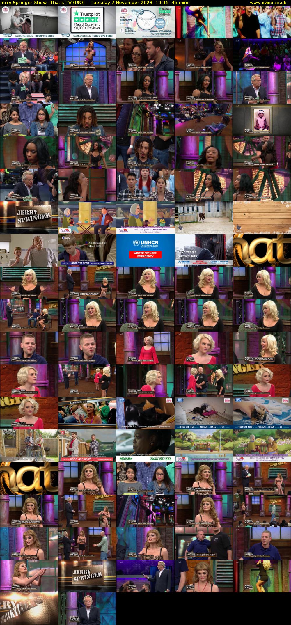 Jerry Springer Show (That's TV (UK)) Tuesday 7 November 2023 10:15 - 11:00