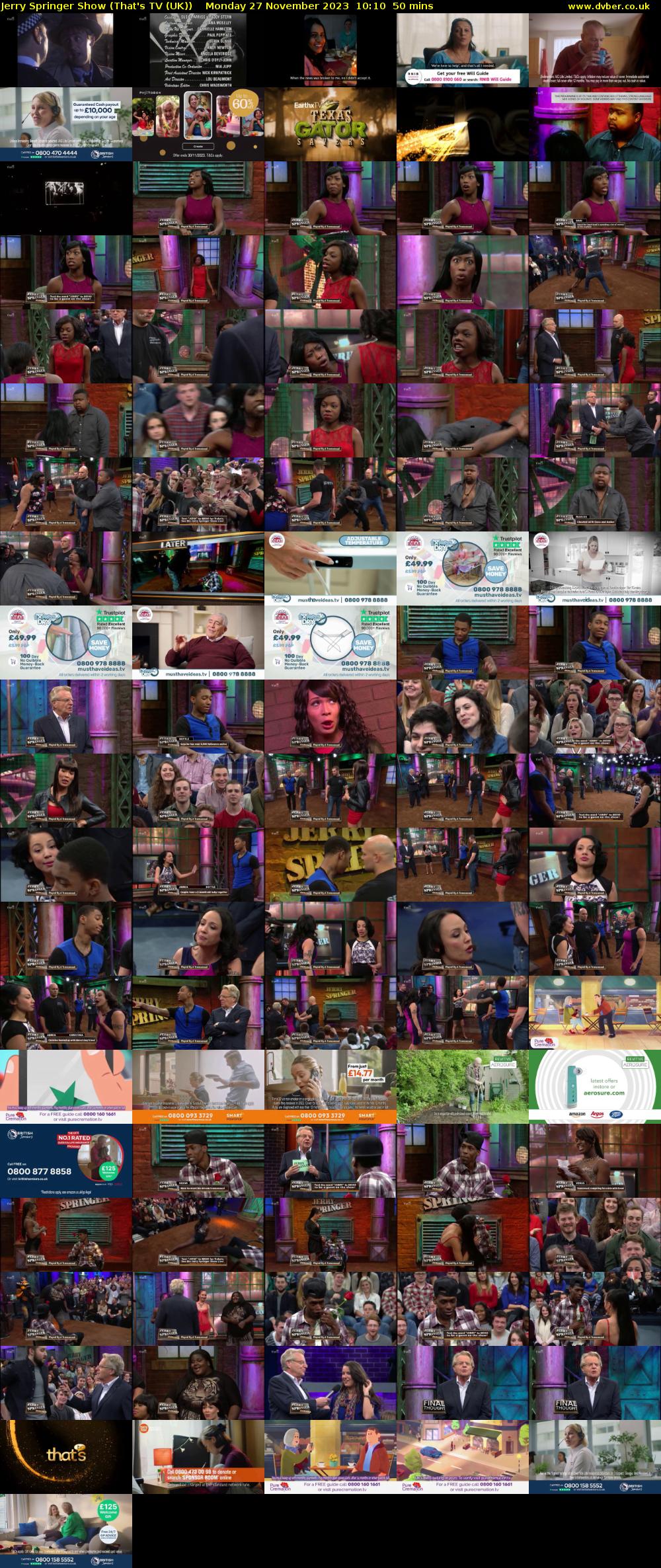 Jerry Springer Show (That's TV (UK)) Monday 27 November 2023 10:10 - 11:00