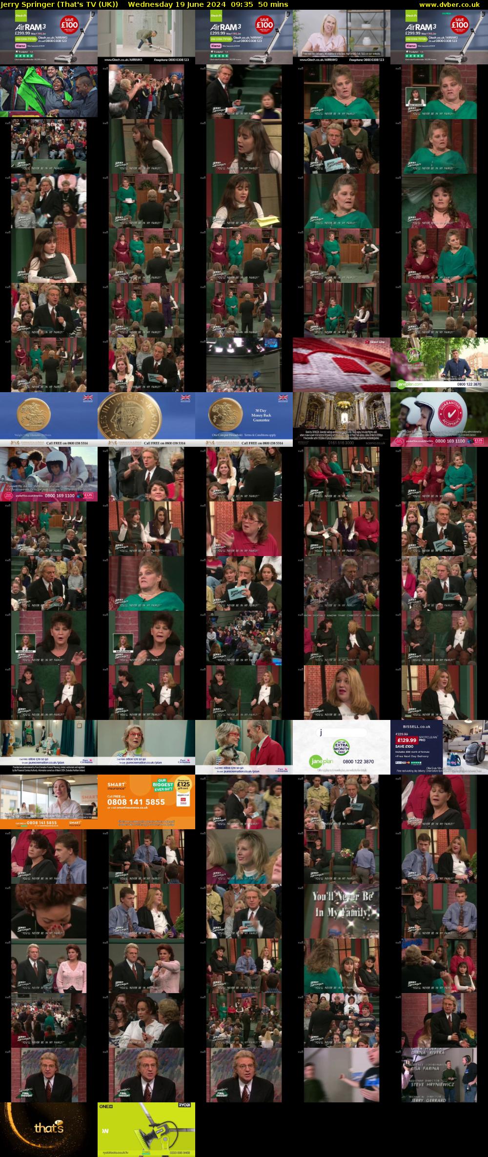 Jerry Springer (That's TV (UK)) Wednesday 19 June 2024 09:35 - 10:25