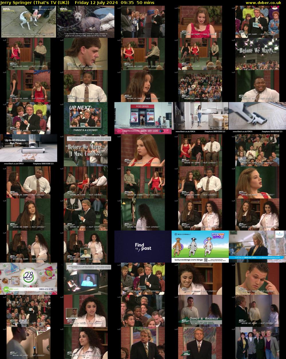 Jerry Springer (That's TV (UK)) Friday 12 July 2024 09:35 - 10:25